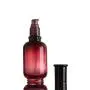 1 Stück 5 Oz Weinrote Glas-Lotionflasche mit Kunststoff-Pumpenkopf, Leere, Wiederbefüllbare Gesichtscreme-Behälter, Make-up-Lotion-Kosmetikverpackungen – KOSTENLOSER Trichter