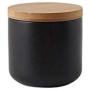 One-Pine 260ml/9 oz Air Tight Jars Ceramic Food Storage Jar Set with Airtight Seal Bamboo Lid - Tea,Sugar,Coffee,Spice Canister Set (Black)