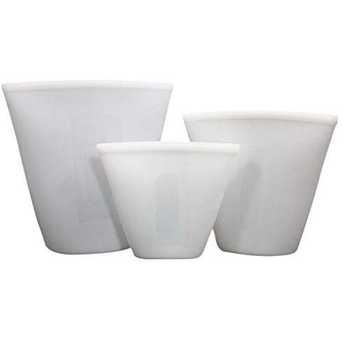 Rosymity Food Bags - For Vegetable Snack Meat, Leakproof Seal Saves Space, A Reusable Solid Color Silicone Food Storage Bag Container，Szseven kindly