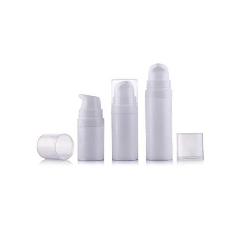 6PCS Empty Upscale White Plastic Airless Vacuum Cream Lotion Pump Bottle Container Jar Pot Travel Portable Bayonet Toner Bottle Vial (15ml/ 0.5oz)