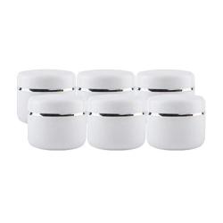 ericotry 6pcs White Plastic Jars Empty Cosmetic Jars Refillable Round Containers with Dome Lid for Cosmetic Lotion Cream (250g/8oz)