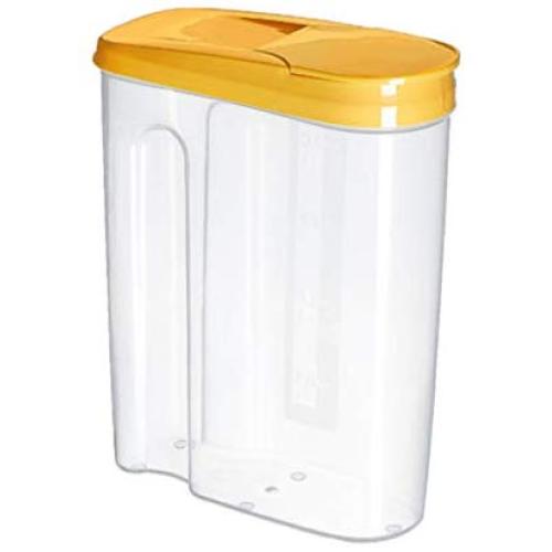 UPKOCH Airtight Food Storage Container Sealed Grain Canister Can Box Cereal Crisper Jar Pot for Dry Food Oatmeal Coffee Mung Bean Pet Food (1.8L Yellow)