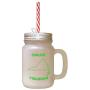 Green Coolest Virginian Virginia Frosted Glass Mason Jar With Straw