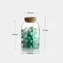 Glass Food Storage Containers with - Natural Wooden Lid - Airtight Lids for Pasta,Tea,Coffee,Cookies,Snacks for Kitchen and Pantry, Borosilicate Jars, (Medium)