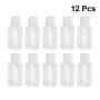 Lurrose 12Pcs 50ml Empty plastic sample bottle container jar pot with flip lid for emollient water shower gel emulsion