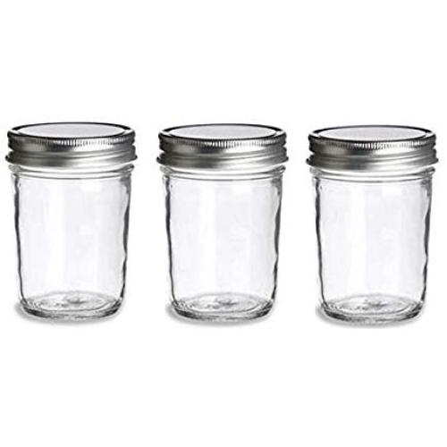 Oteshina 6pc Glass Mason Jar With Lid Wedding Shower Baby Food Canned Spices Half Needle 11.8x 8.6cm - Boxes Jars Bottles Jars Boxes Glass Honey Mason Sunglass Women Storage Free Bottle