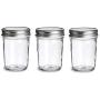 Oteshina 6pc Glass Mason Jar With Lid Wedding Shower Baby Food Canned Spices Half Needle 11.8x 8.6cm - Boxes Jars Bottles Jars Boxes Glass Honey Mason Sunglass Women Storage Free Bottle