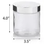 Large Clear Thick Glass Straight Sided Jar with Silver Metal Overshell Lid - 16 oz / 480 ml (4 Pack) + Labels Large Clear Thick Glass Straight Sided Jar with Silver Metal Overshell Lid - 16 oz / 480 ml (4 Pack) + Labels