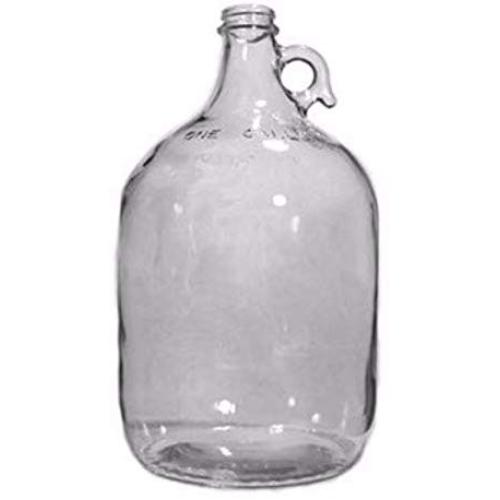 1 gal Clear Glass Growler Jars with 38mm Black Polyseal Lids (Pack of 4)