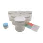 Bouteilles en plastique transparentes de 8 oz avec couvercles blancs (6 pk) avec mini bouteille - Récipients ronds réutilisables en PET Bouteilles en plastique transparentes de 8 oz avec couvercles blancs (6 pk) avec mini bouteille - Récipients ronds réutilisables en PET
