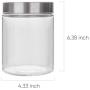 Glass Storage Jars with Stainless Steel Lids For The Kitchen,Set of 6,44 oz