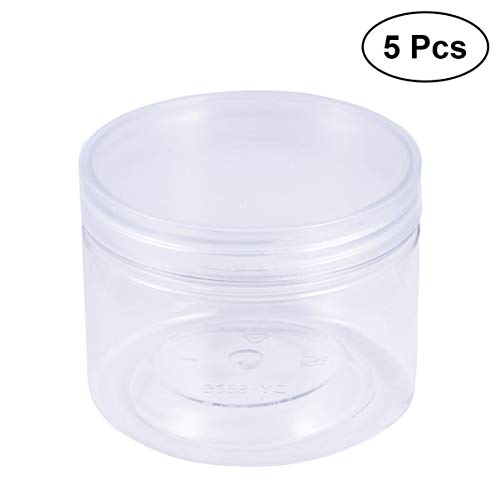 Hemoton 5pcs Sealed Jar Non-toxic Plastic Empty Safe Empty Bottle Storage Containers for Food Cream Scented Tea