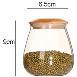 Kitchen Mushroom Shape Glass Storage Bottles Jars Miscellaneous Grains Sealed Cans Food Storage Jars Tea Leaf Coffee Beans Jars,400Ml