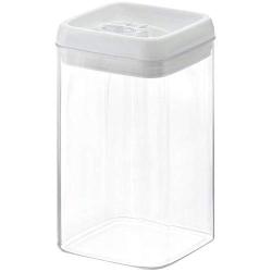 HOMELUNY Set of 4 Clear Airtight Plastic Food Jars Milk Pink Jars Moisture Proof Cereal Storage Container Jars Square 2.3L for Candy, Cookie, Rice, Sugar,Flour,Snacks Keeping Food Dry & Fresh
