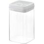 HOMELUNY Set of 4 Clear Airtight Plastic Food Jars Milk Pink Jars Moisture Proof Cereal Storage Container Jars Square 2.3L for Candy, Cookie, Rice, Sugar,Flour,Snacks Keeping Food Dry & Fresh