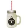 Black"T" Christmas Tree Toy Monogram T Frosted Glass Mason Jar With Straw Black"T" Christmas Tree Toy Monogram T Frosted Glass Mason Jar With Straw