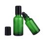 3 PCS 50 ML 1.7 OZ Green Glass Refillable Roll-On Bottles with Stainless Steel Roller Ball and Black Cap Essential Oil Container Perfume Makeup Sample Dispenser Roller Vials