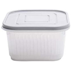 TOPBATHY Food Storage Containers Portable Square Crisper Food Draining Sealed Dryer Box for Kitchen Onion Ginger Garlic Fruit Vegetables(Grey)