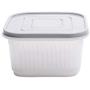 TOPBATHY Food Storage Containers Portable Square Crisper Food Draining Sealed Dryer Box for Kitchen Onion Ginger Garlic Fruit Vegetables(Grey)