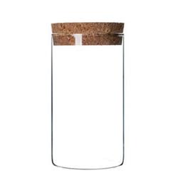 300ml/10oz Clear Glass Food Storage Jar with Cork Stopper - 1Pack Tightly Sealed Reusable Coffee Bean & Kitchen Container for Tea Dry Fruit Nuts Candy Seasoning