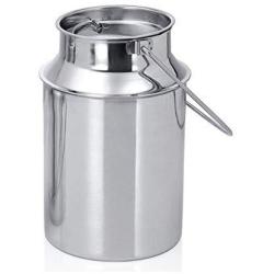 King International 100% Stainless Steel Milk Storage Can Milk Canister Doli | Dolu | Dolchi Milk Bucket Gallon Milker - 1.5 liter with Lid- Ideal For Storing and Transporting Liquid