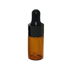 25Pcs Mini 3ML Empty Refillable Amber Glass Essential Oil Bottles Perfume Cosmetic Liquid Aromatherapy Lotion Sample Storage Containers Vials Jars with Eye Dropper Dispenser, Black Cap