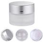 KESYOO 6pcs 30g Frosted Glass Cosmetic Cream Jar Bottle With Lid Empty Cream Containers Refillable Glass Face Cream Pot For Makeup Lip Balms Eyeshadow