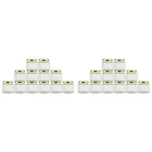 Glasbehälter, 6er-Pack, Hexagonale Glaskaraffen, 4 oz (120 ml), für Gewürze, Partygeschenke, Marmeladen usw.