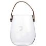 Practical Boutique Unique Chic Nordic Glass Storage Jar Bottle With Leather Handle Minimalist Desk Storage Bottle Organizer,B
