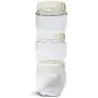 DUXU T-Lock Food Storage Containers ? Set of 3, 16Oz Twist & Lock Stackable Jars - BPA Free & Durable Plastic Snack Containers with Interlocking Leakproof Lids - Keep Food Dry & Fresh (white)