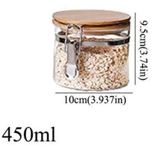 Airtight Storage Tea Jars Glass With Lid Home Bottles Sets For Spices Dried Fruit Food Bulk Container Candy Sealed Jar,450Mlb151