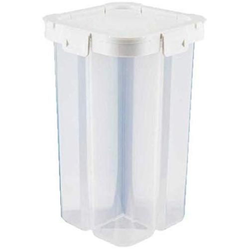 Fan-Ling Grain Crisper,Transparent Food Grain Seal Storage Cans Jar Tank Divider Boxes,Kitchen Plastic Food Storage Box,2.3L Large Capacity Design,Eco-Friendly (White)