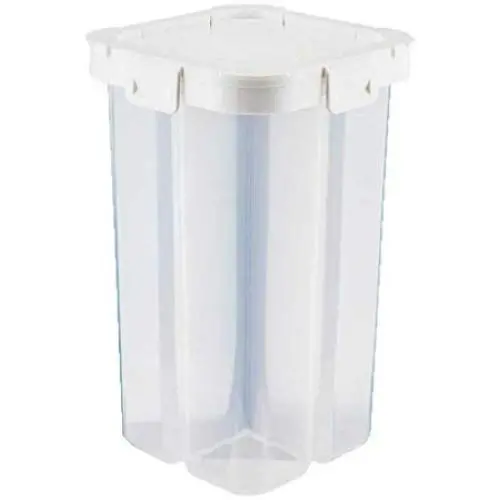 Storage Container Shelf Rack, RDTIAN Transparent Food Grain Seal Storage Cans Jar Tank Divider Boxes Kitchen Plastic (White)