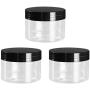 UPKOCH 5pcs Clear Plastic Jars Canisters Storage Jar Tank for Cosmetic Storage Dry Goods Creams and More 120ml 120ml (Black Cap)