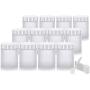 Große, klare, frostige, dicke Glasbehälter mit silberfarbiger Metalldeckelhaube - 240 ml (12er-Pack) + Spatel