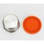 UPKOCH 2pcs Stainless Steel Spice jar Food Storage Container Leakproof Snack Salad Dressing Seasoning Pot with Silicone Lid