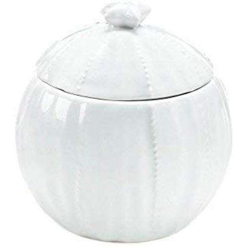 Ceramic Jar With Lid, Pure White Cotton Ball Container Food Ceramic Jar Decor (Sold by Case, Pack of 24)