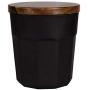 HOUSIYU Glass Jar, Clear Glass Storage Container, Sealed Food Storage Tank with Wooden Lid, Suitable for Bulk Tea Biscuit Candy Jar, Black