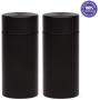Galapagoz Smell Proof Container Stash Airtight Storage Jar Herb Aluminum Storage Sealed USA 2 Pcs Black