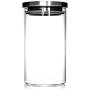 Sizikato Clear Borosilicate Glass Food Storage Jar with Stainless Steel Sealed Lid.