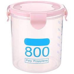 GoDeal Kitchen Grain Storage Tank Box Transparent Sealed Plastic Jar Food Storage Container Pink 800ml