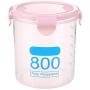 GoDeal Kitchen Grain Storage Tank Box Transparent Sealed Plastic Jar Food Storage Container Pink 800ml