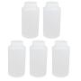 uxcell 5pcs 1000ml PE Plastic Wide Mouth Sealed Liquid Storage Bottle Container White