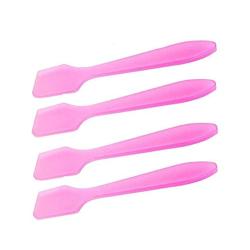 100 PCS Length 3.2 Disposable Plastic Cosmetic Skin Care Cream Lotion Makeup Spoon Spatula Stick Facial Mask Scoop For DIY Mixing And Sampling Beauty Products (Pink)