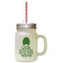Forest GreenLittle Monsters Brush Their Teeth Frosted Glass Mason Jar With Straw