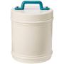 Italo Ottinetti White Aluminium Canister with Label Painted Handle Green 10 cm, one Size