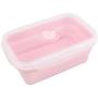 3 Pcs Silicone Food Storage Containers, Portable Folding Lunch Box Space Saving BPA Free Microwave Freezer Dishwasher Safe Leak Proof Perfect