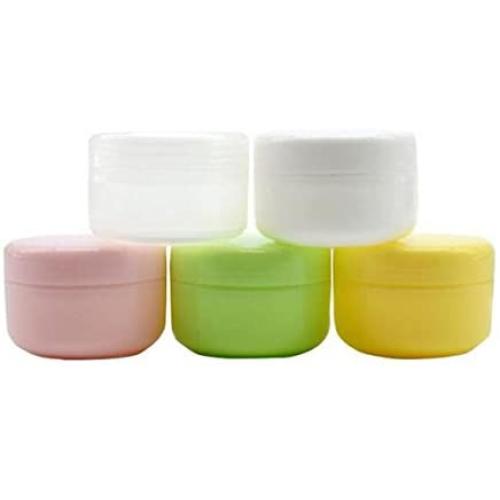 erioctry 6PCS 100ml 3.5oz Empty Refillable Plastic Face Cream Eye Shadow Jar Container Pot Lip Balm Lotion Storage Make-up Cosmetic Jars Bottle Case Holder with Inner Pad (Yellow)