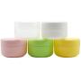 erioctry 6PCS 100ml 3.5oz Empty Refillable Plastic Face Cream Eye Shadow Jar Container Pot Lip Balm Lotion Storage Make-up Cosmetic Jars Bottle Case Holder with Inner Pad (Yellow)