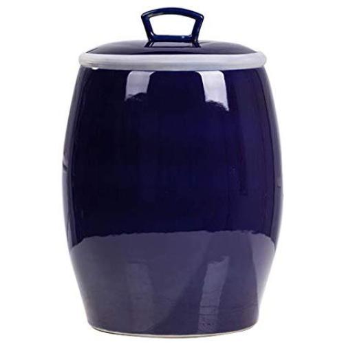 Food Jars & Crocks Rice Storage Bucket Household Ceramic Rice Cylinder Kitchen Moisture-proof And Insect-proof Rice Storage Box Gift (Color : Blue, Size : 25x33cm)
